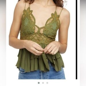 Free People Adella Green Camisole NWT